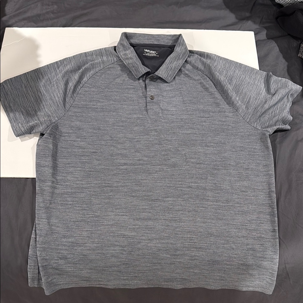 UNTUCKit Gray Polo Shirt Modern Casual Knit